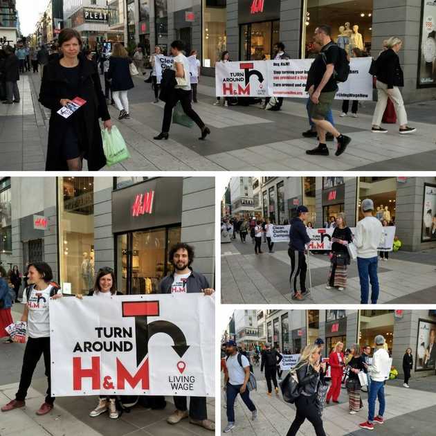 Activists in front of H&M store