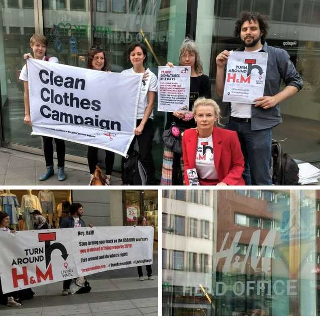 Activists at the H&M headquarters